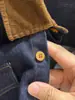 ¡Elegante camisa americana de bloques de color con cuello! Moda masculina de otoño retro versátil estilo granja camisa chaqueta de mezclilla de manga larga