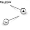 Brincos de tarracha redondos discretos para mulheres futebol prata 99 sem níquel simples japonês e coreano versátil piercing de orelha bola redonda ganchos de brinco brincos de gancho