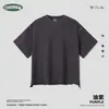 Roupas Masculinas Ckx|Camiseta Masculina de Algodão Puro 270G Corte Quadrado Manga Curta, Mesmo Estilo da Balenciaga, Desgastada com Bordas Desfiadas, Camiseta High Street para Homens