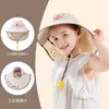 Chapéu de Proteção Solar Infantil, Chapéu de Sol de Verão, Xale Anti-UV, Chapéu com Proteção para o Pescoço, Chapéu Fofo com Aba Larga e Topo Vazio para Meninos e Meninas