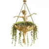 Nuevo producto transfronterizo Maceta colgante de Dama Bailarina cesta colgante de dama bailarina de resina adorno para maceta