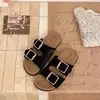 Chinelos de alça única fivela de metal veludo versátil Birken novos sandálias antiderrapantes femininas outono 2026