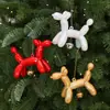 2026 Nuevo Colgante de Perro Globo de Navidad Electroplateado Adorno para Ventana de Navidad de Centro Comercial Figura de Perro Adorno