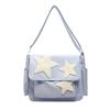 2024 Nova moda vermelha Crossbody Bag Mulheres japonesas Niche Design de cinco pontas Star Class Casual Shoulder Bag Messenger Bag