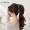 Elegante Pinza para el Cabello de Malla Plisada de Lunares para Mujer, Nuevo Estilo Pinza de Tiburón de Gama Alta Accesorio para el Cabello