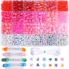 Multicolor 24 Compartimentos Cuentas Barril Cuentas Caballo Pequeño Cuentas Letras Acrílicas Set DIY Materiales para Joyería con Cuentas Venta al por Mayor