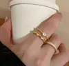 Europa y Estados Unidos temperamento transfronterizo simple sensación de alta gama anillo de viento frío elemento de personalidad femenina anillo circonita anillo abierto juego de 3 piezas