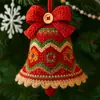 Decoração de Sino de Crochê para Árvore de Natal Pendant de Árvore de Natal Pingente Acrílico Plano 2D Presente de Natal