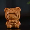 Souvenir de Navidad Talla en Madera de Ciprés Llavero Colgante Navideño Productos de Madera del Zodiaco de Dibujos Animados Dragón, Serpiente y Año del Caballo