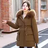 Parka Femenina de Longitud Media Versátil y a la Moda Invierno 2025 Una Pieza Tres Formas de Usar Cintura Ajustable Abrigo de Algodón Moderno