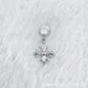 Aleación de Titanio F136 Colgante de Corazón de Zirconio con Garras de Fondo Redondo Titanio G23 Rosca Interna Cabeza de Joyería para Piercing en Labio de Zirconio