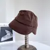 Sombrero de Cubo Sencillo de Color Sólido con Espalda Abierta, Sombrero de Tela Casual Versátil para el Otoño con Ala Corta, Sombrero de Tela Elegante para Proteger del Sol en Exteriores, Tendencia