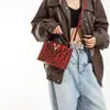 2025 Nueva Moda Estampado de Leopardo Brillante Casual Casual Gran Capacidad Bolso de Hombro Cruzado Bolso de Mano Bolso Cubo para Mujer
