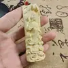 Rosário Esculpido em Buxo Estátua Pingente de Guanyin Artesanato Esculpido de Guanyin Bodhisattva Pingente Brinquedo Acessórios para Carro