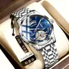 Novo relógio Tourbillon com design vazado, réplica de relógio mecânico masculino, item popular no comércio exterior, relógio masculino à prova d'água e luminoso.