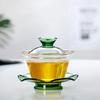 Tazón Cubierto de Vidrio Sicai Hogar Oficina Antiescaldante Alto Borosilicato Resistente al Calor Taza de Té Taza de Té Juego de Té Kung Fu Taza de Té Tazón de Té Taza con Tapa