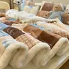 2026 Nova Manta Estilo Japonês e Coreano Creme Lã de Cordeiro + Leite Fleece Desenho Animado Fofo Manta de Sofá Manta de Lançar para Intervalo de Almoço