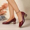 Zapatos Planos de Metal con Punta y Boca Baja para Mujer 2025 Otoño Nuevo Patrón de Serpiente Francés Tacón Grueso Versátiles Elegantes Slip-On