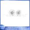 Pendientes de abanico plateados en cobre blanco 925 de Pandora Serie Flor de Margarita Brillante Estilo lazo Modernos