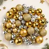 Bolas de Natal Mistas 3/4/6cm Conjunto de 10 Peças Decorações de Natal Bolas Coloridas Bolas de Plástico Galvanizado Enfeites de Árvore de Natal
