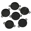 Accesorios para Joyería de Aleación DIY Piedra de Tiempo Colgante Doble Base Redonda Pulsera Llavero Base para Colgante C111