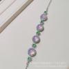 Pulsera al por mayor de Calcedonia de Hielo Alto con Incrustaciones Plateadas y Paniculata, Exquisita y Moderna Pulsera de Calcedonia Ágata Blanca Jade para Mujer