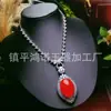 Collar para Mujer con Colgante de Calcedonia Verde Hielo Incrustado Plateado al Por Mayor Estilo Chino Nuevo Huevo de Paloma Ágata Verde Jade