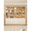Estantería de Madera Maciza con Puertas Librero Estante de Almacenamiento de Pie Gabinete Vitrina de Pared Completa Sala de Estar Niños Estudiante Hecho a Medida,