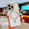 Funda para Teléfono Móvil iPhone Apple 16 con Patrón de CD, TPU Electrochapado, Compatible con Carga Inalámbrica Magsafe, Succión Magnética, 17 Promax
