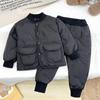 Conjunto de Ropa de Algodón para Niños para Otoño e Invierno, Chaqueta y Pantalones de Algodón para Niños y Niñas, Conjunto de Dos Piezas Cálido Acolchado para Bebés y Niños, Engrosado y Cálido