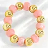 Pulsera cuadrada de acrílico con degradado macaron estilo INS, pulsera de resina con patrón de mármol vintage y cuentas doradas, venta al por mayor de joyería