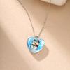 Yunjin Transfronterizo Moda Caliente Europea y Americana Colgante de Cristal en Forma de Corazón Simple Lindo Serie de Gatos Collar para Mujer