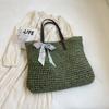 Bolso Tejido para Mujer 2024 Verano Nuevo Vacaciones Junto al Mar Casual Bolso Tejido de Paja Simple a la Moda para Hombro Playa