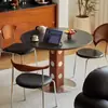 Mesa Redonda Redonda para Comedor de Apartamento Pequeño, Estilo Retro Francés, Mesa de Comedor Doméstica de Pizarra de Madera Maciza, Mesa Redonda Berg, Mesa de Comedor Estilo Mediados de Siglo, Modelo Nuevo