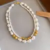 Colar Francês de Pérolas com Camada Dupla Moda Simples Corrente para Clavícula para o Dia a Dia Luxo Leve High-End Versátil Colar Atacado