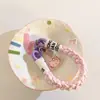 Estilo Ins Gato Kt Rosa Tridimensional + Colgante Cordón Retorcido para Teléfono Llavero de Coche Accesorio Universal para Mujeres