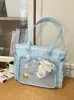 Bolsa de Lona para Mujer Bolso de Hombro 2025 Versátil Lindo Bolso para Libros Bolso Tote de Gran Capacidad Bolso para Tutoría Bolso Cruzado para Estudiante