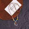 Collar de media luna de cerámica Jingdezhen no se decolora para mujer, lujo ligero, nicho, joyería transfronteriza para mujer, puesto directo de fábrica, lote
