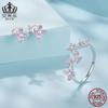 Pendientes Evelle pequeños y frescos de Joker color lila, joyería de plata de ley s925, venta al por mayor, para mujer.