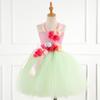 Refrescante Vestido de Malla de Verano de Princesa Esponjoso, Vestido de Actuación para Vacaciones de Niños, Vestido de Gasa de Princesa para Niños Pequeños y Medianos