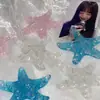 Nueva Tarjeta de Papel de Concha Imitación de Resina Epoxi Estrella de Mar 81mm DIY Hecho a Mano Estilo Vacaciones Marinas Accesorio para el Cabello Fondo Plano
