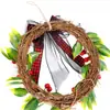 Corona de Guirnalda Artificial Navideña Decoración para Fiestas Navideñas en Casa Adorno Colgante Anillo de Guirnalda con Frutas Rojas Adorno para Colgar en la Puerta