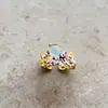 Anel de Vida Marinha Transfronteiriço Anel de Dedo Aberto Polvo Brincos de Polvo Anel Colorido de Nicho Brincos de Pérola