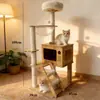 Árbol rascador para gatos con cama tipo cápsula espacial, estable y ahorra espacio, apto para todas las estaciones, juguete con tablero rascador de sisal para gatos, suministros para mascotas