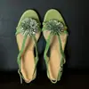 Primer Encuentro con las Sandalias Transpirables de Tacón Medio con Punta de Dedo y Adornos de Diamantes para Mujer, Zapatos Versátiles de Verano