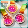 Medalla de Metal Colgante Personalizada Maratón Bádminton Niños Baloncesto Fútbol Juegos Medalla de Cristal Dorada