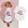 Ropa para perro verano transpirable lazo de amor inglés amo a mi papá estampado ropa de dos patas camiseta de malla