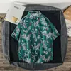 Camisas Florais de Manga Curta para Férias para Homens e Mulheres no Verão Finas Tendência Marca Retro Soltas Casuais Tendência Camisas de Casal Bonitas
