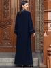 Vestido Retrô Ba5218 Azul Marinho Decote V em Estoque para Roupas Femininas