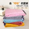 Colcha de Algodón Lavado para Aire Acondicionado, Colcha de Verano Refrescante, Colcha de Verano de Algodón Puro, Colcha Fina de Algodón Cepillado para Primavera y Otoño, Colcha para Dormitorio de Estudiantes y Niños, Relleno de Colcha